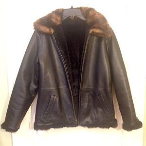Reversible Black Leather/Faux Fur Coat